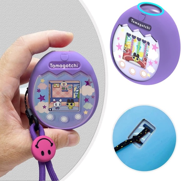 Tamagotchi Pix Purple Silicone Case with Strap - Picture 2 of 3